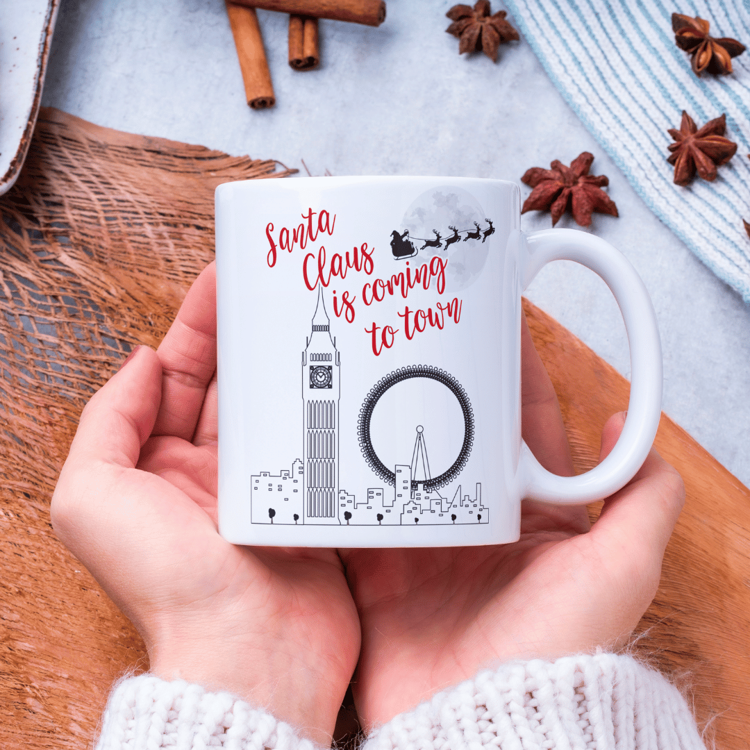 London Skyline Xmas Bone China Mug