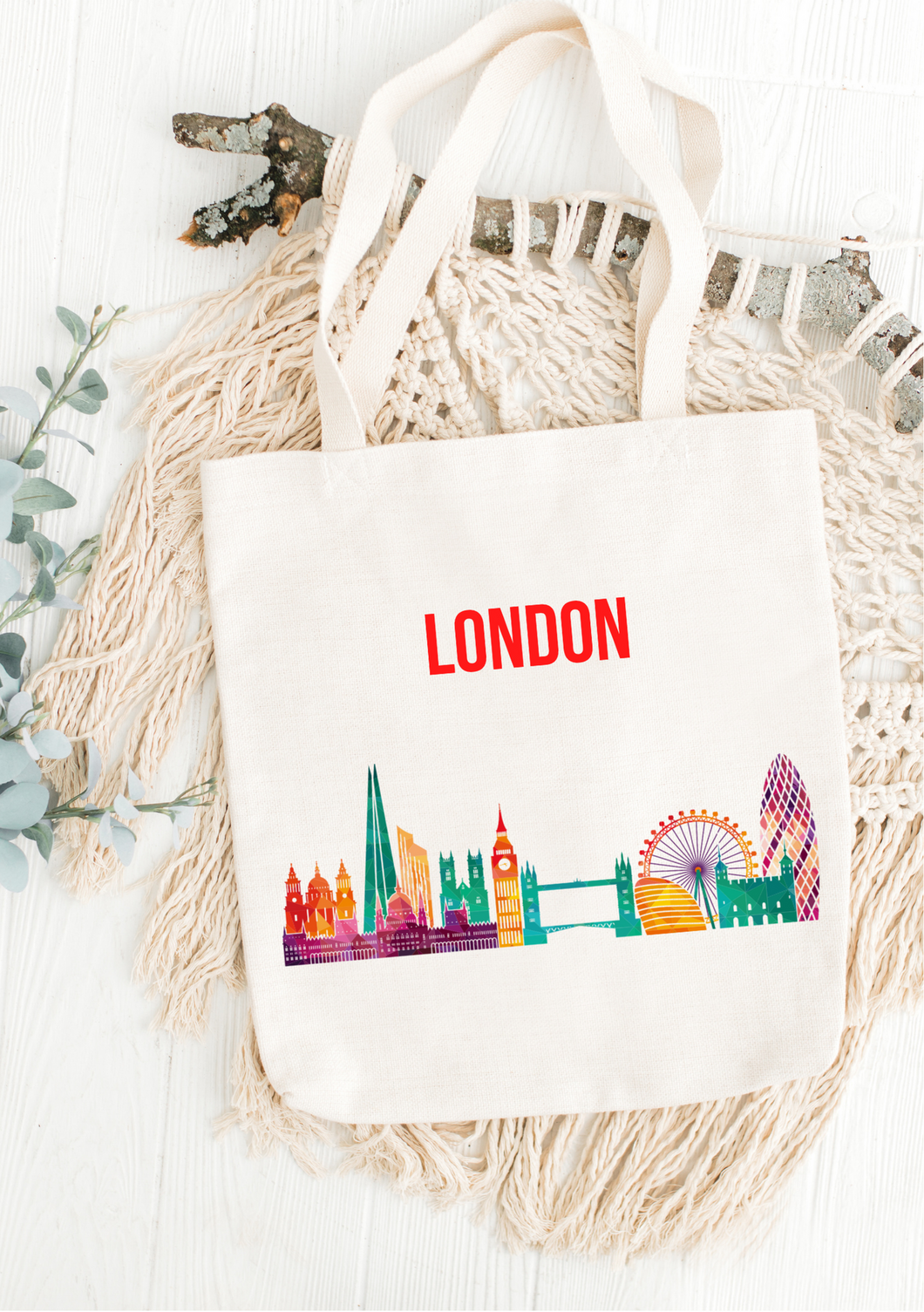London Skyline Illustration Tote Bag