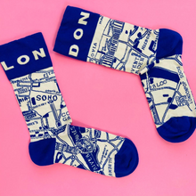 London Map Socks Blue